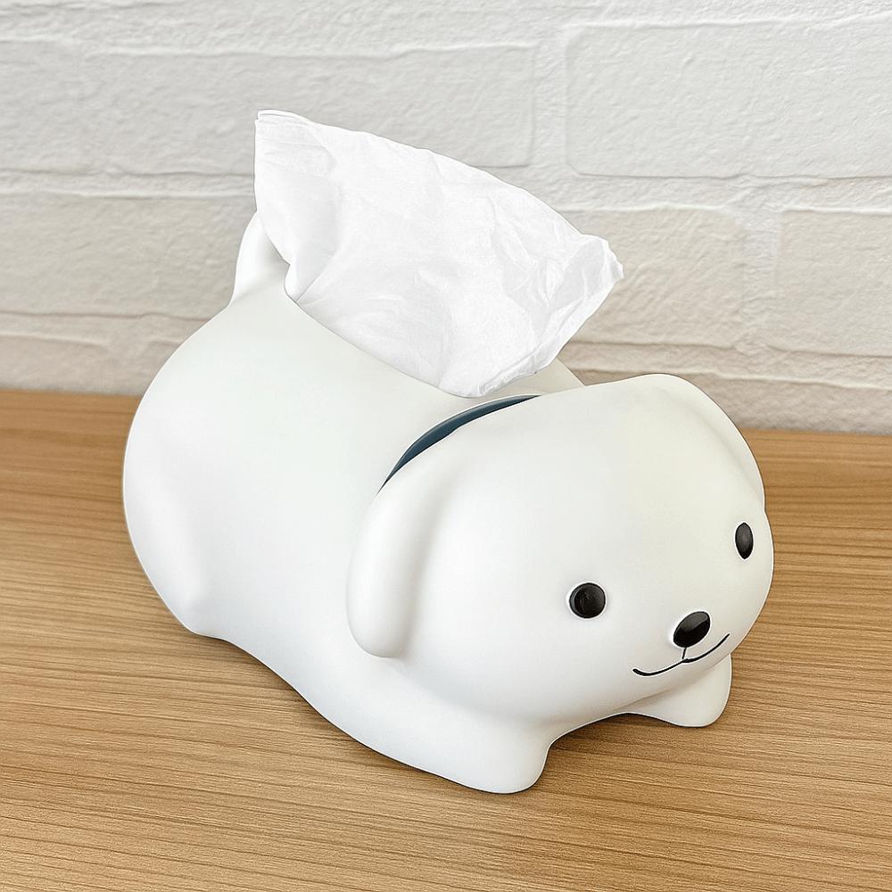 Decorative Little Dog Tissue Storage Box Figure Model Little White Dog Model Toy  Children/Kids