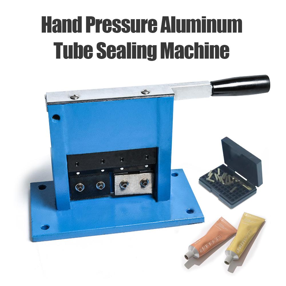 Manual Sealing Machine Sealer for Metal Tube Toothpaste Shoe Oil Ointment Tube Tail Production Date Batch Number Coding
