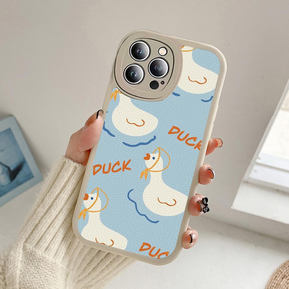 Huse de telefon cu pictură în ulei de rață de desene animate pentru Iphone 14 13 11 12 Pro MAX 13 12 MiNi 7 8plus 14 13 11PRO X XS 12 11 XR Huse din piele de miel