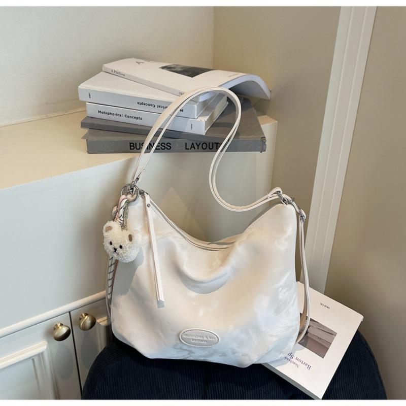 Large Capacity Pleated Soft Large Bag Commuter Bag New Versatile Tote Bag Shoulder Messenger Backpack