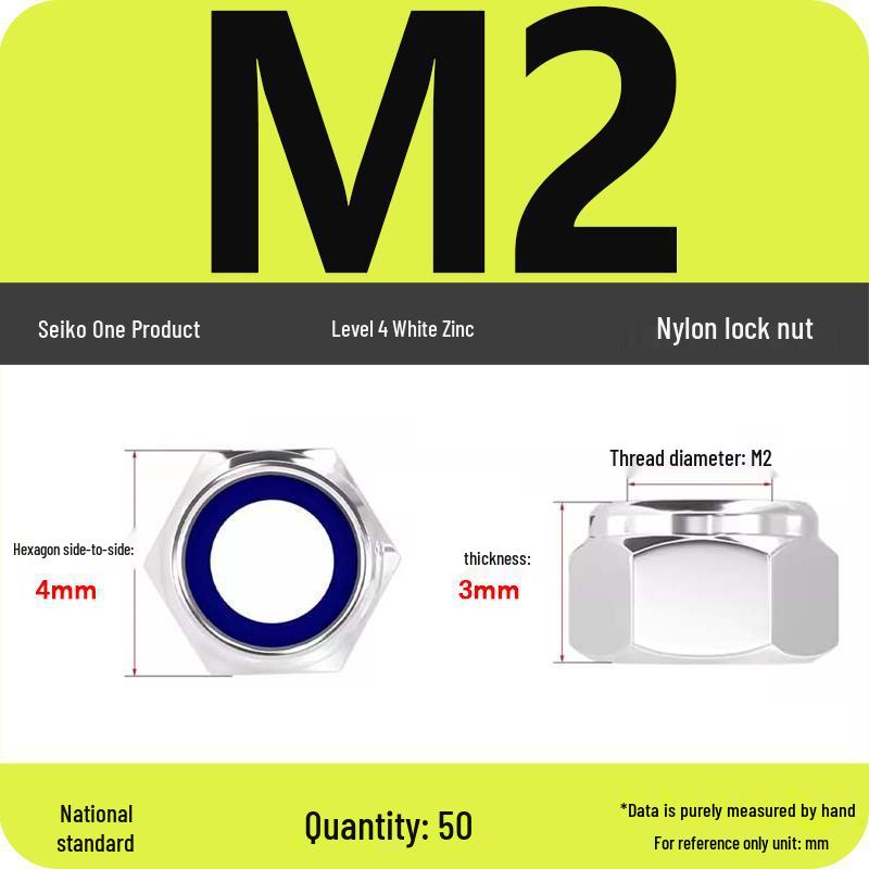 4.8-Grade Galvanized Black Nylon Anti-Loosening Self-Locking Nut for M3-M10 Threads