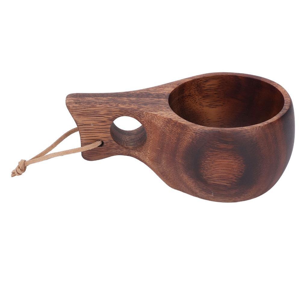 Wood Grain Wooden Camping Cup Hand Made Wood Mug Camping Use Wood Camp Mug  Hot Drinking