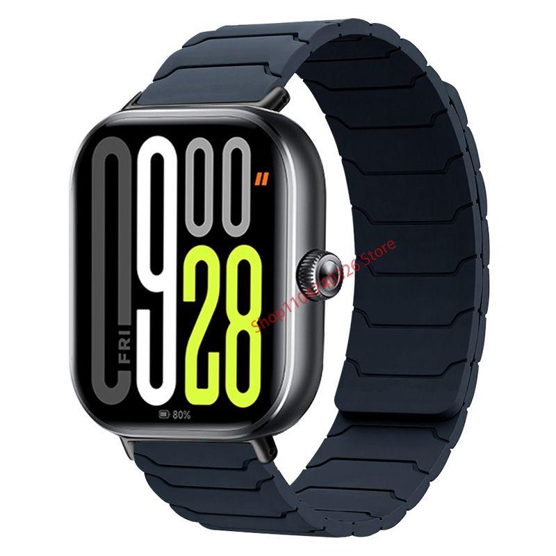

Магнітний спортивний ремінець для Redmi Watch 5 4 Силіконовий змінний ремінець для Xiaomi Mi Band 9 Pro/Mi Band 8 Pro Аксесуари для браслета For Mi Band 9 8 Pro midnight синього кольору