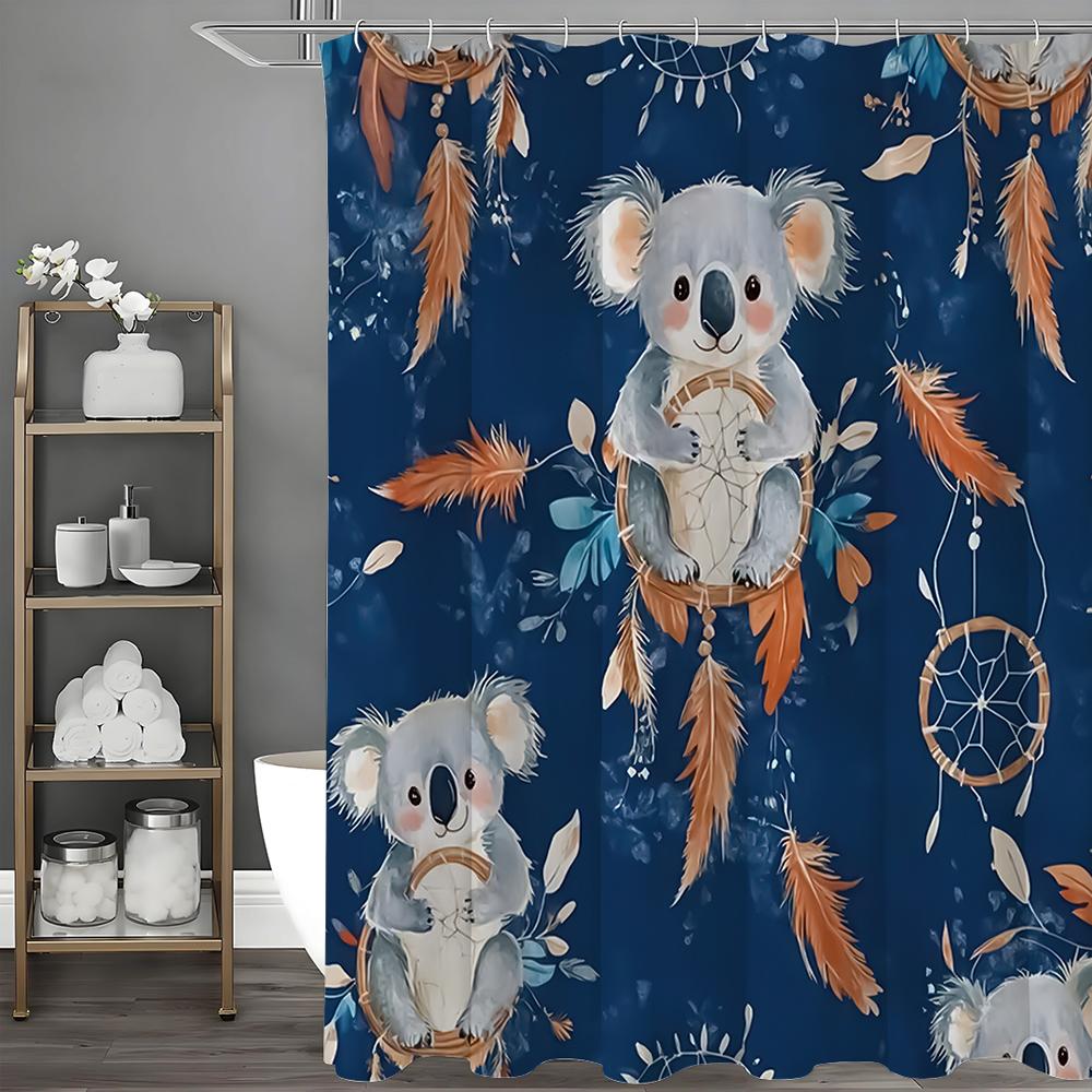 

Cute Koala Dreamcatcher Shower Curtain, Bathroom Decorative Shower Curtain, Waterproof Shower Curtain with Hooks 90*180cm