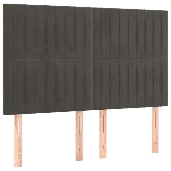 Maison Exclusive - Tête de lit Gris foncé 144 x 5 x 118/128 cm Velours