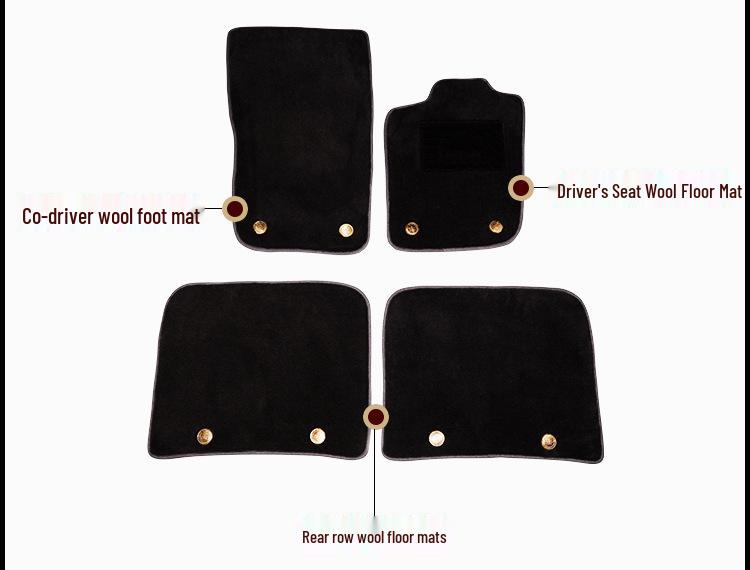 Custom Fit Waterproof Pure Wool Car Floor Mats for Bentley, Mercedes-Benz, Tesla, and Rolls-Royce.