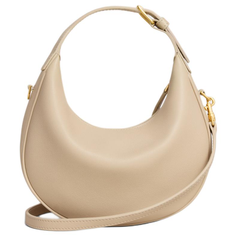 Celine Letter Logo Gold Hardware Shoulder Crossbody Bag Leather Handbag Women Bags Deep-Ivory 120723ENY-02EZ