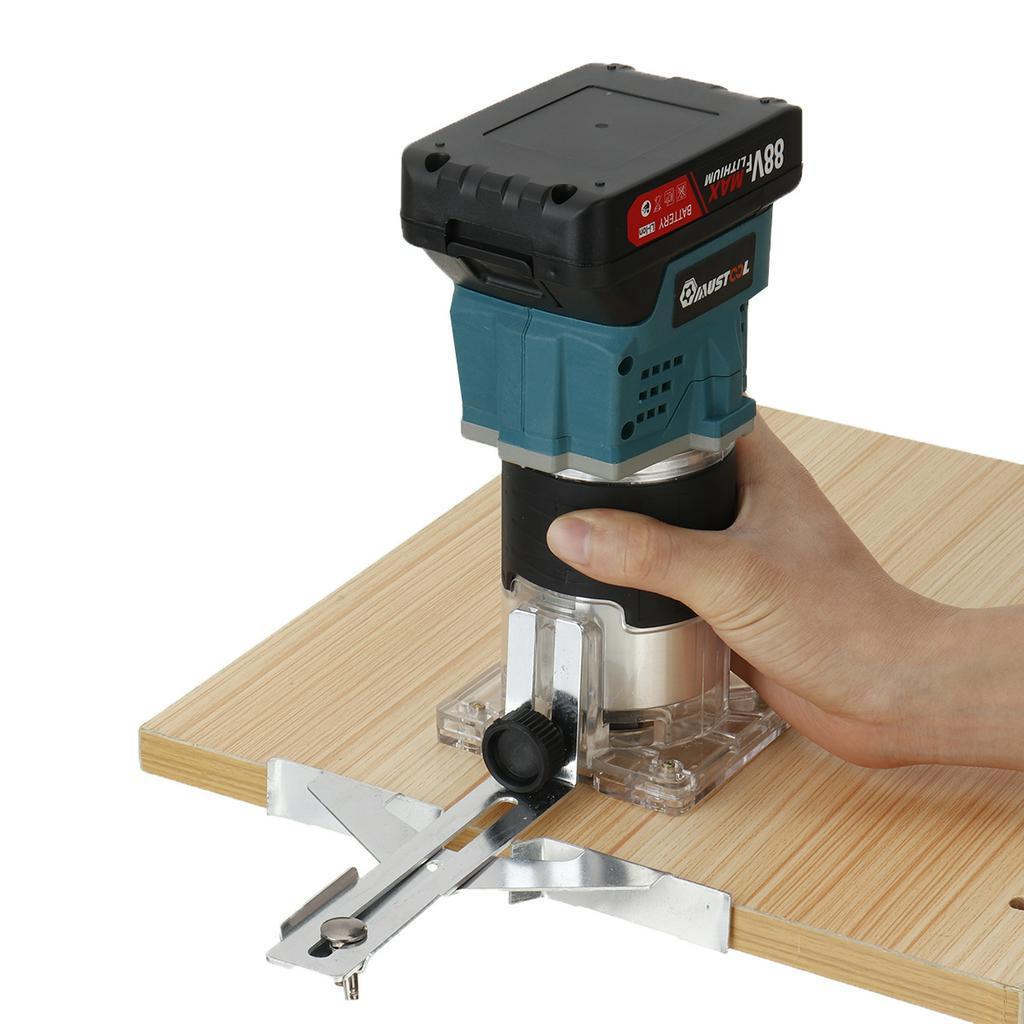 Blue 18V Battery 88V Router Milling Machine Wood Milling Cordless Electric Trimmer Woodworking Slotting Trimming Cutter