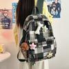 Schoolbag Retro Plaid Backpack Women's Large Capacity Leisure Travel Fashion Bag Versatile Backpack High Value Student School Bag