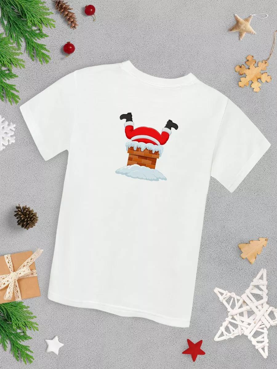 Santa s red pants print on back T-shirt 3XL