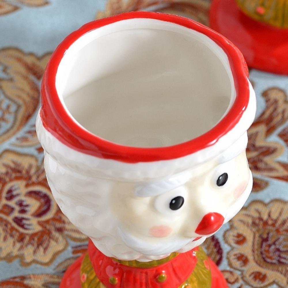 Cartoon Ceramic Ice Cream Cup Water Cup Christmas Mousse Mug Santa Claus Goblet  Xmas Gift