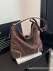 2026 Women's Niche Rivet Shoulder Tote - Large Capacity European & American Style Underarm Bag