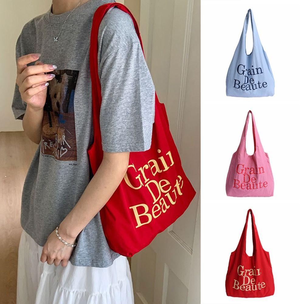 Korean Nylon Tote Bags Casual Commute Bag Ins Letter Shoulder Bag  Daily