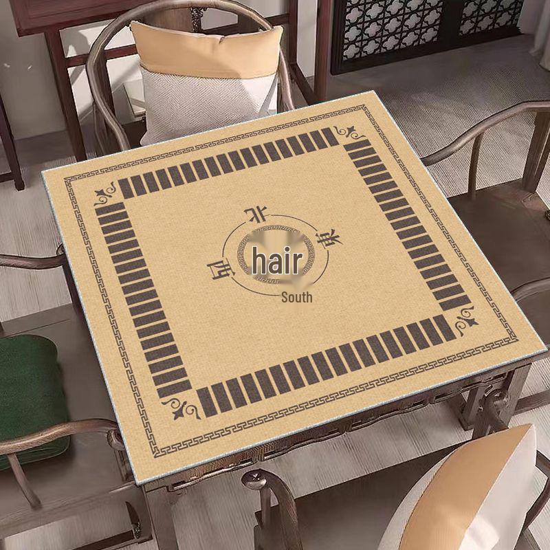 Chinese Style Mahjong Table Mat - Soundproof, Noise-Reducing, Wear-Resistant Square Table Cloth for Chess and Card Rooms