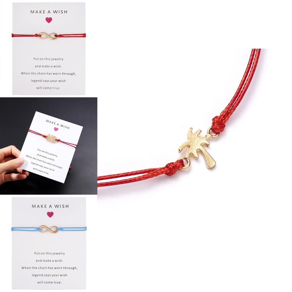 Glücksbringer Handgewebte Armbänder mit Papierkarte zum Verschenken