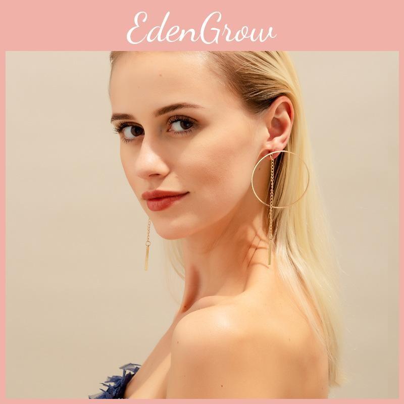Minimalist Alloy Tassel Earrings For Women Fashionable European American Style