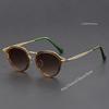 Retro Geometric Round Frame Simple Design UV Protection Men Women Sunglasses Customizable Prescription
