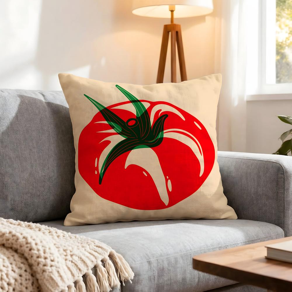 Pattern Tomato Print Cushion Cover 1Pcs Decorative Covers Soft Cushion Case For Sofa Couch Decor 40X40 45X45 Pillowcases