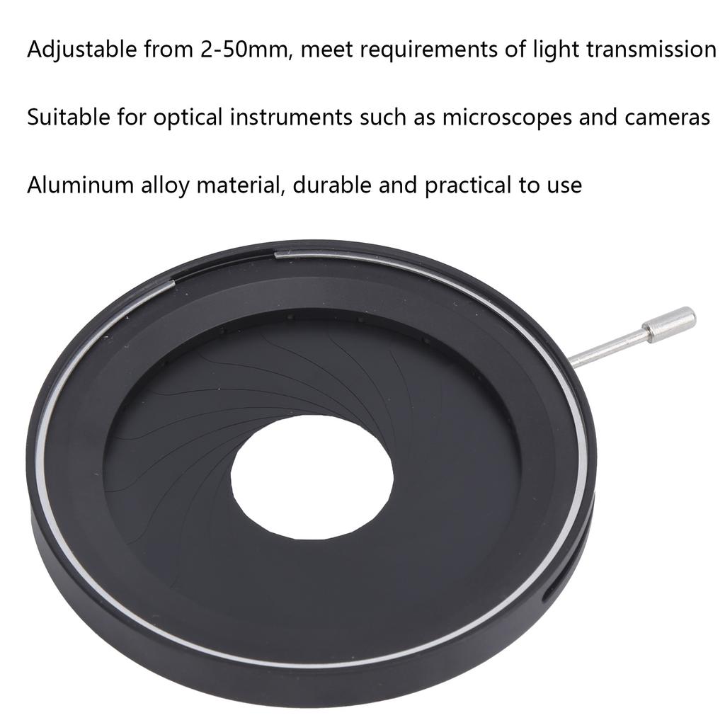 Electronic Components Microscope Accessory SK60 Aperture Diaphragm Manual Adjustable Microscope Lens Optical Diaphragm 4-60mm