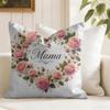 Happy Mothers Day Cushion Cover Summer Linen Pillow Case Organic Fabric Cushion Cover Double-Sided Print Sofa Home Decor