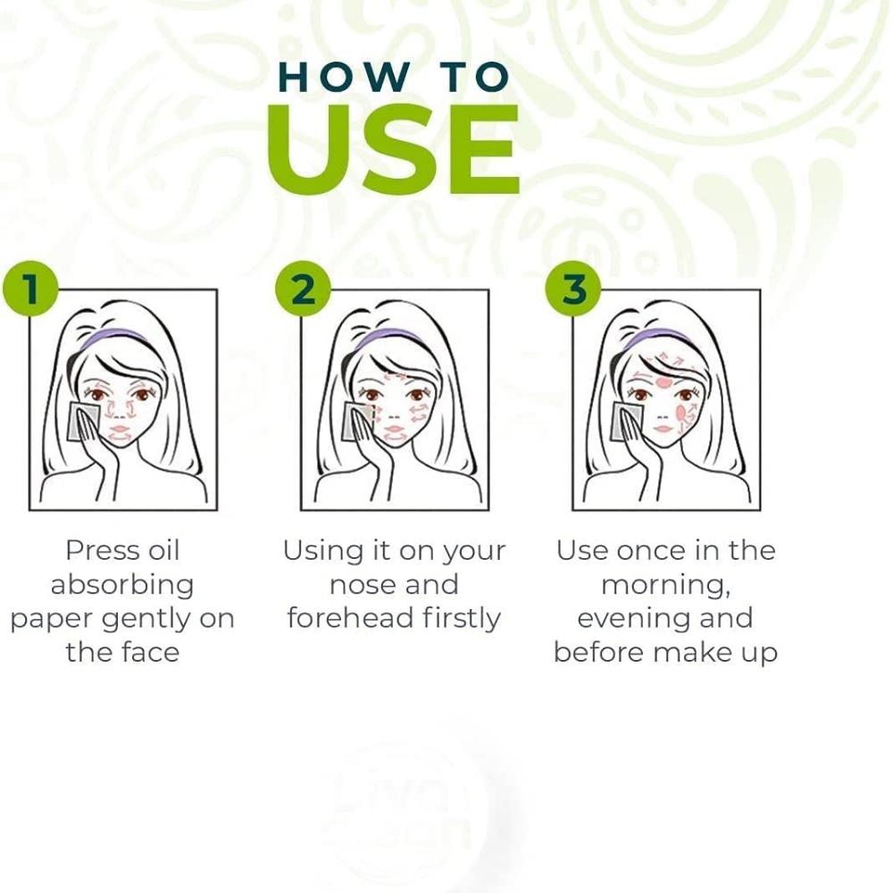 Green Tea Infused Premium Oil Blotting Sheets - 100 Pcs Thick Facial Blotting Papers for Oily Skin, Acne Control -  for Women and Men