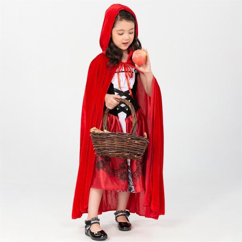 Halloween Costume Little Red Riding Hood Costume Big Grey Girl Stage Costume Girls Cloak Cloak Cloak