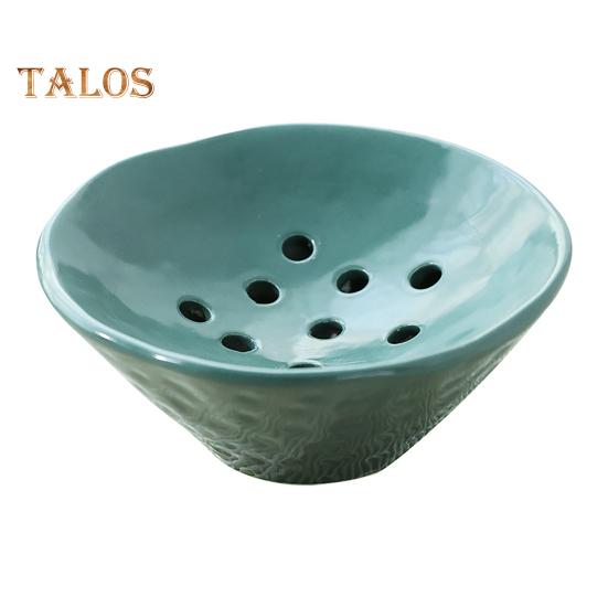 Ceramic Flower Frog Bowl Japanese Ikebana Vase Floral Arrangement Holder Desktop Flower Pot for Home Office Wedding Festivals