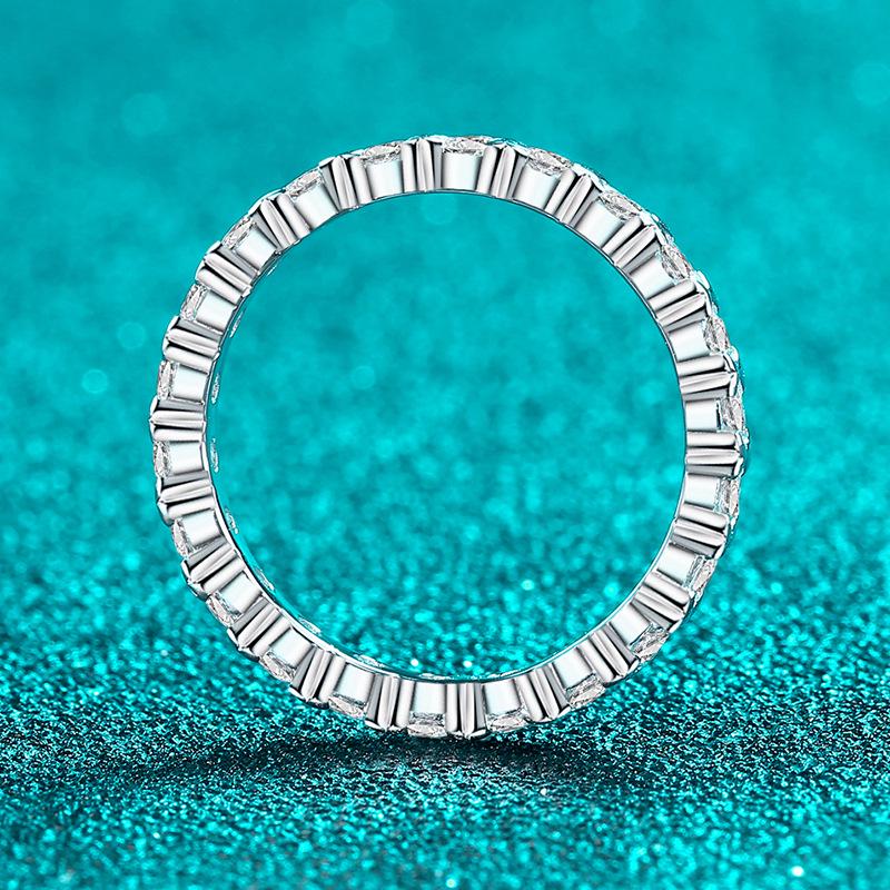Yinbaichuan S925 Sterling Zilver Moissanite Damesring – Elegante Volledige Diamanten Band voor Dagelijks Gebruik