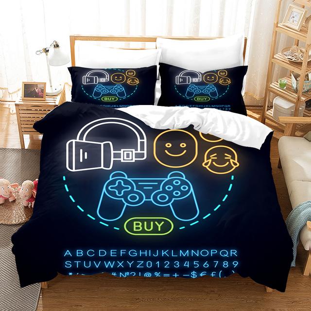 Fashion Gamepad Bedding Set Kids Game Comforter Quilt Adult Gift Bed Linen Bedroom Duvet Covers Single Queen King Size