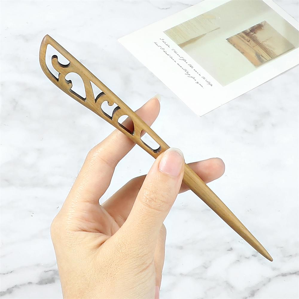 12 Styles Chinese Vintage Hairpins Green Sandalwood Ethnic Hair Sticks Women Girls High Quality Hairstyles Hair Accessories Gift