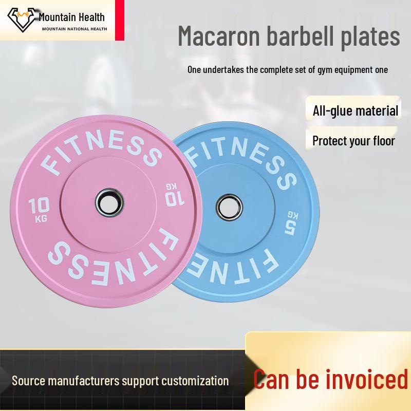 Colored Drop-Resistant Rubber Barbell Plates for Strength Training and Squats