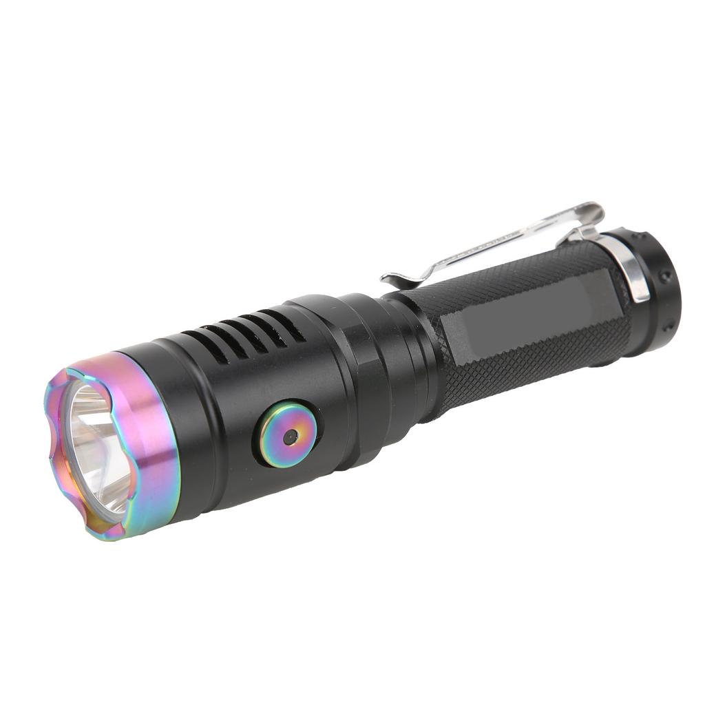 Pocket Flashlight L3 LED Mini Portable Powerful Black Flash Light with Battery Data Cable for Camping Hiking Walking