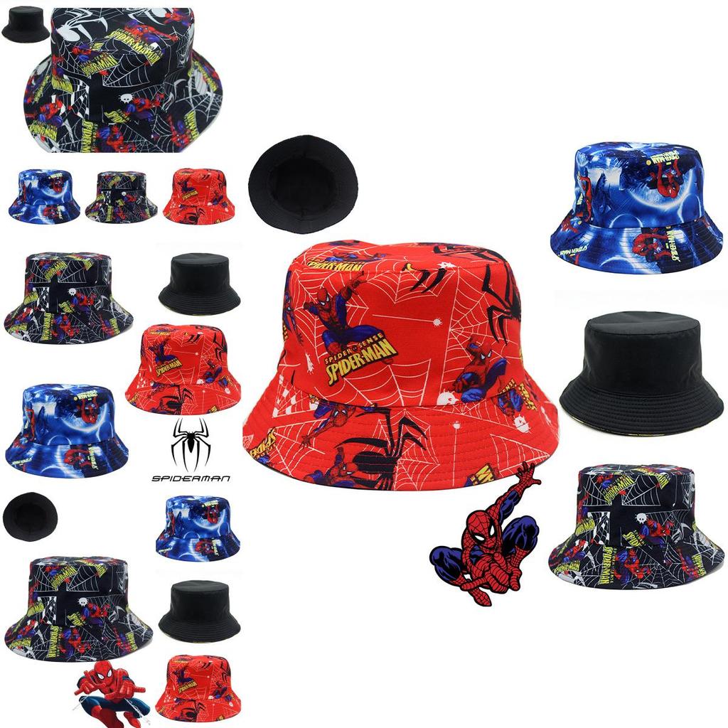 European And American Spider-man Cartoon Printed Cotton Fisherman Hat Sun Hat