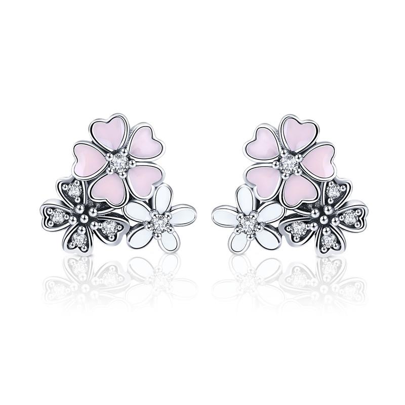 WOSTU Silver Earrings Real 925 Sterling Silver Asymmetrical Heart Hoop Earrings for Women Fashion Silver Earring Jewelry Gift