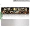2D Flat Halloween-Themed Aluminium Decorative Sign| Featuring Skeleton Letters, Pumpkins, Bats, and Festive Elements for Home, Bars, Restaurants, and