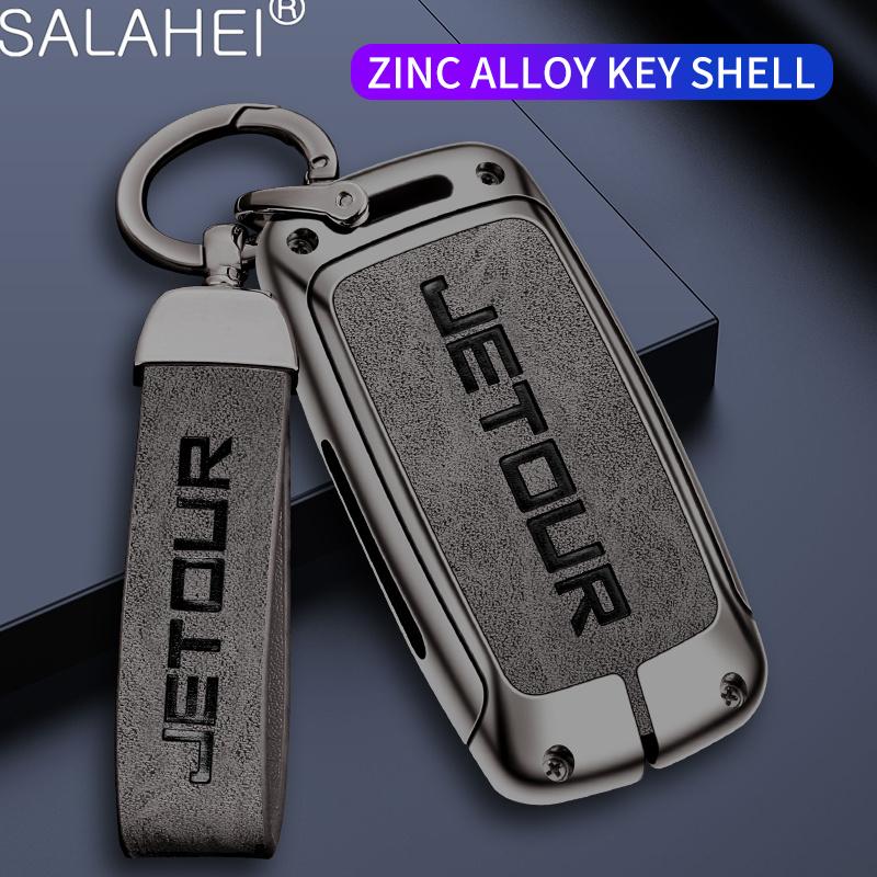 Leather Car Key Fob Cover Case Shell For Chery Jetour X70 X90 X95 X70S X70M Cowin X3 X5 K60 2020 2021 2022 Keychain Accessories