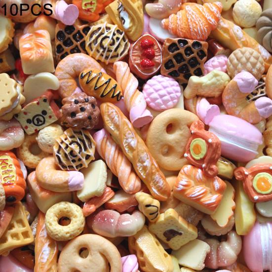 10Pcs Realistic Mini Biscuit Food Jewelry Donut Model DIY Decorative Accessory
