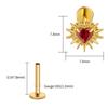 Stud Labret Flat Back Coração Quebrado ASTM F136 Titânio Right Grand 16G Argola de Cartilagem Coração CZ Piercing Helix Tragus Joia