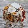 Aothpher 24x24 Inches Modern Boho Floral Jacquard Washable Small Tablecloths with Lace for Dining Table