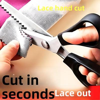 Lace Scissors, Lockstitch Sewing Scissors, Tailor Scissors, Triangular Wave Scissors, Thread Cloth Scissors, Stainless Steel Hand Scissors