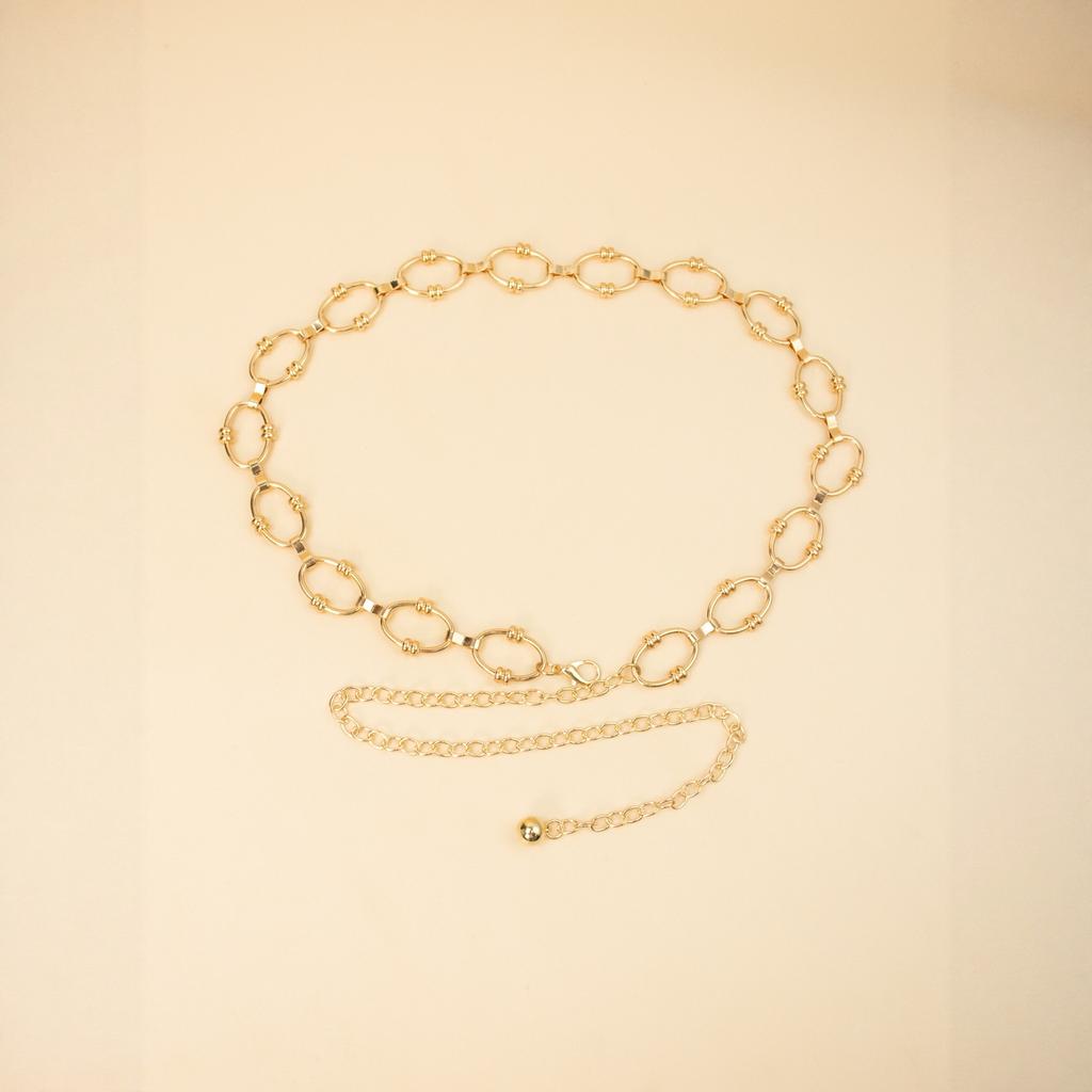 Waist Chain for Women Versatile Belt Accessory Suits Skirts Geometric Circle Waistband