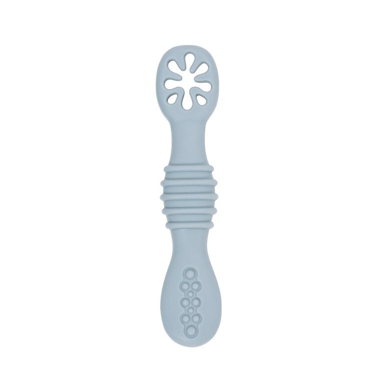 2Pcs/Set Baby Silicone Grinding Training Spoon Feeding Complementary Food Rice Paste Double Headed Soft Spoon Sticky Licking Rod