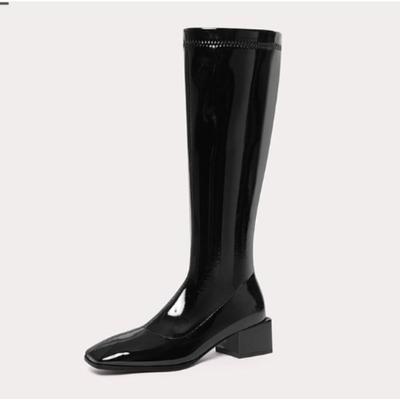 Vinter Ny Stil Populära Stövlar Dam Knähöga Sexiga Stövlar Elastiska Köldtåliga och Varma Lyxiga Ankelboots Zapatos Mujer