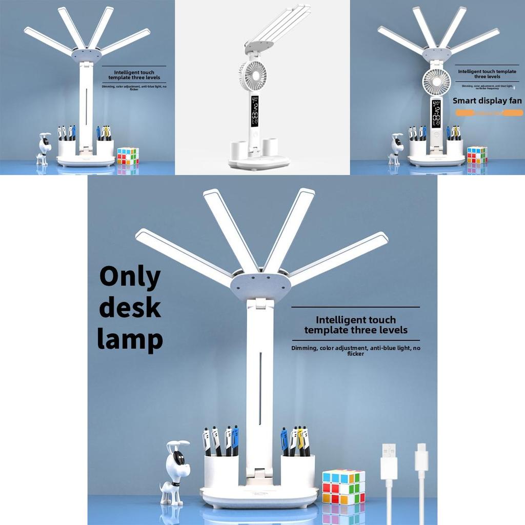 Led Desk Lamp For Students With Touch Dimming And Night Light For Bedroom Study Room