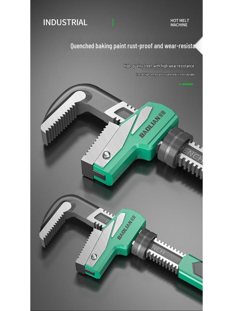 Baolian Multifunctional F-Type Pipe & Throat Pliers - Large Opening, Right Angle, Universal Household Wrench
