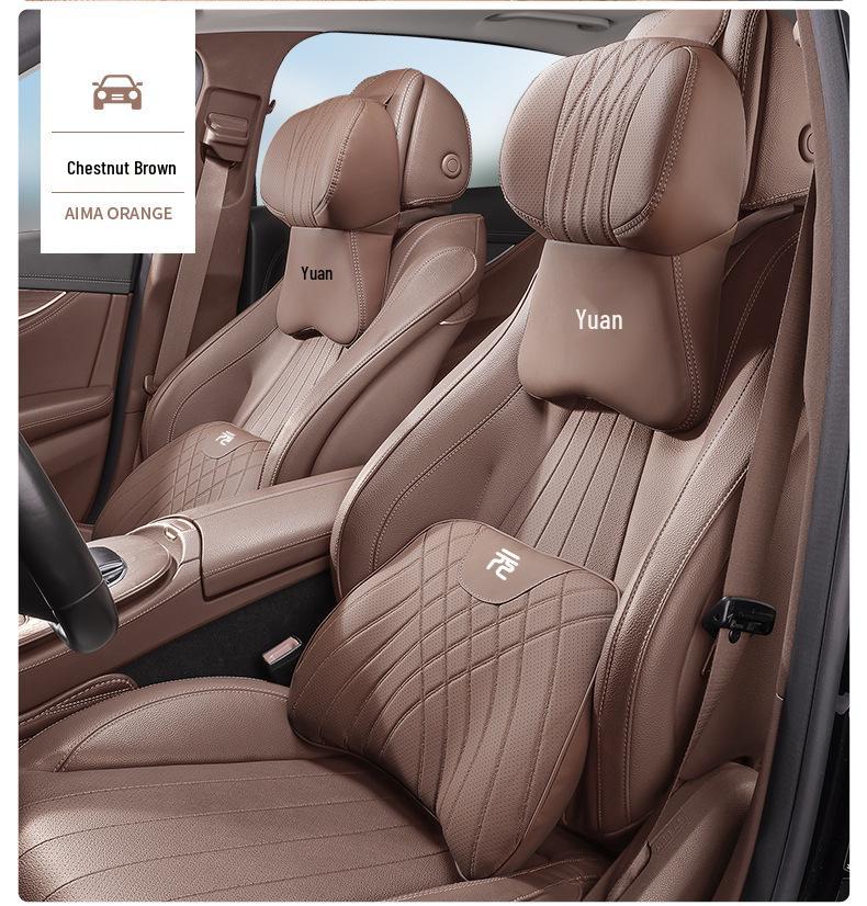 Compatible BYD Yuan PLUS/Pro/UP Car Headrest & Lumbar Support Set - Four Seasons Comfort Edition