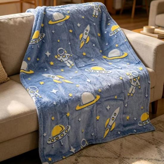 Manta para Siesta, Manta de Franela Gruesa de Doble Cara, Ligera con Tejido Antiestático, Manta Decorativa No Propensa a Encogerse para Todas las Estaciones
