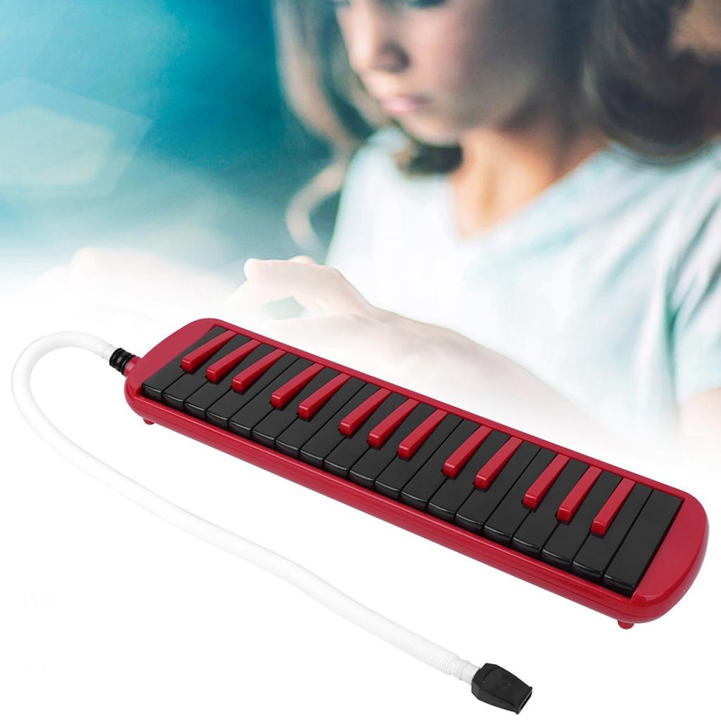 Melodica 32 Key Wind Musical Instrument Suitable for Beginner Practice Bag F32s(Rouge )