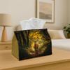 1pc Modern Forest Stag Tissue Box & Napkin Dispenser - Woodland Deer, Compact Decorative Holder Compatible for Tissues/Paper Towels, for Home, Car, Pa