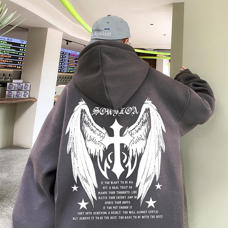 Bluza Cross Wings Chłopięca Jesień i Zima Nowa Para Duży Rozmiar Casualowa Kurtka z Kapturem